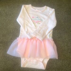 Newborn Pink Onesie with Tutu long sleeve